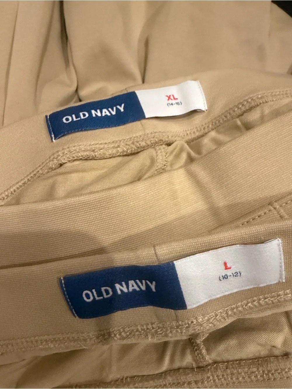 Old Navy Tan Pleated A-Line Uniform Skirt with built-in shorts